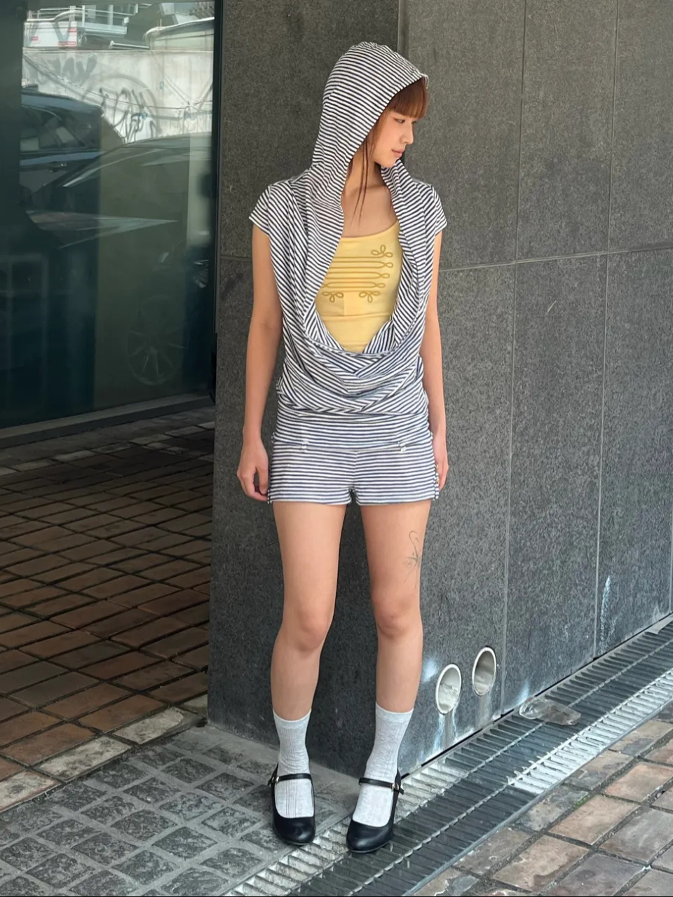 Garter Reversible Top White – SCULPTOR JAPAN Garter Reversible Top White – SCULPTOR JAPAN