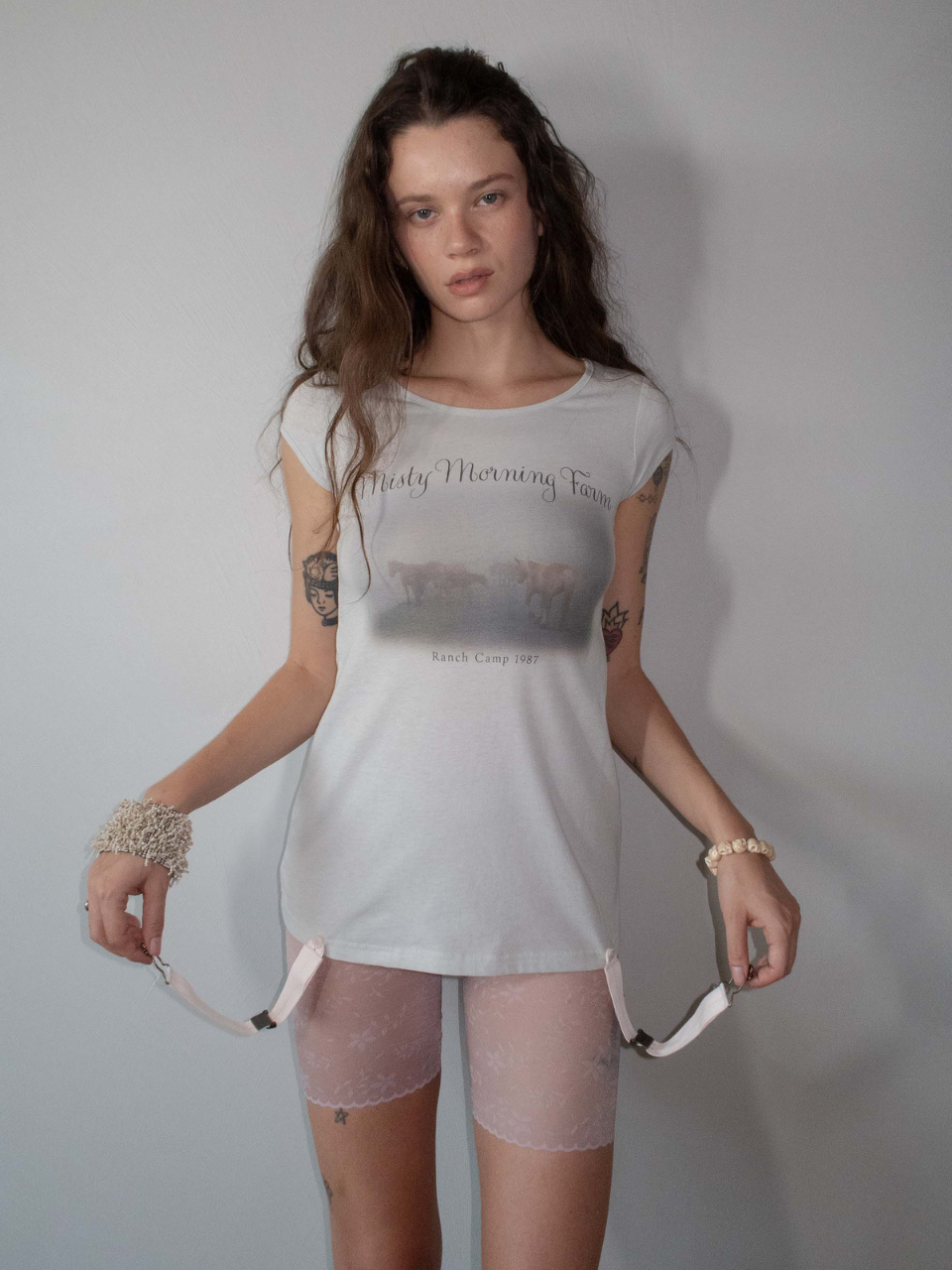 Ranch Lingerie Tee Misty Blue
