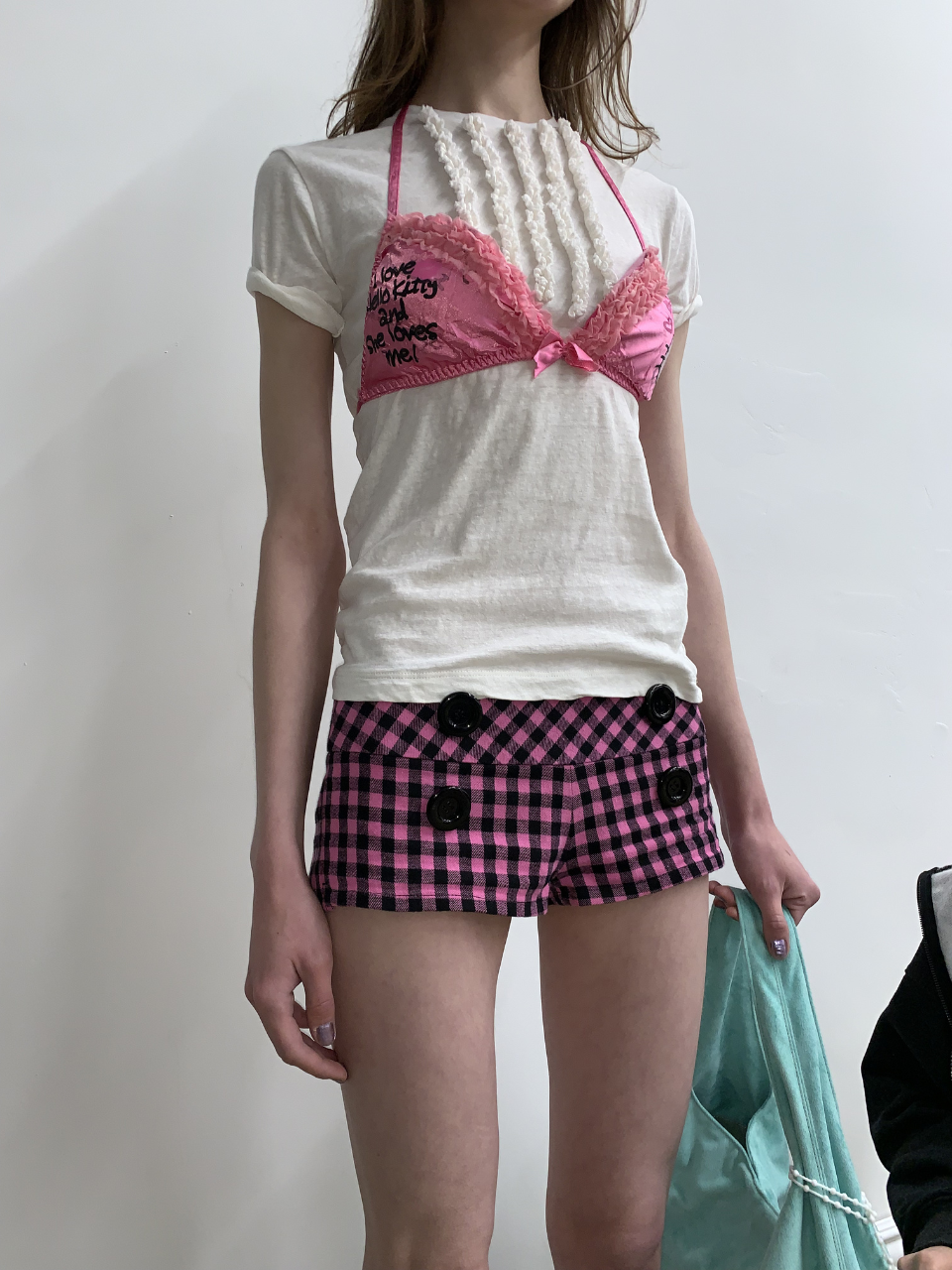 【S/Mのみ5月中旬お届け予定】New Emo Gingham Micro Shorts Pink