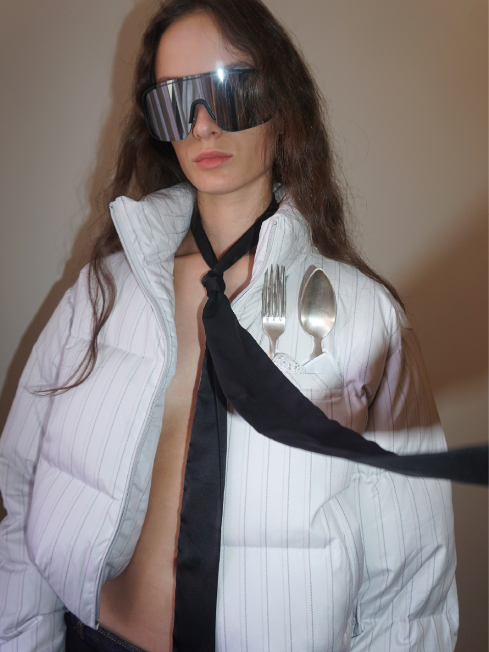 So Demure Cropped Puffer Down Ivory