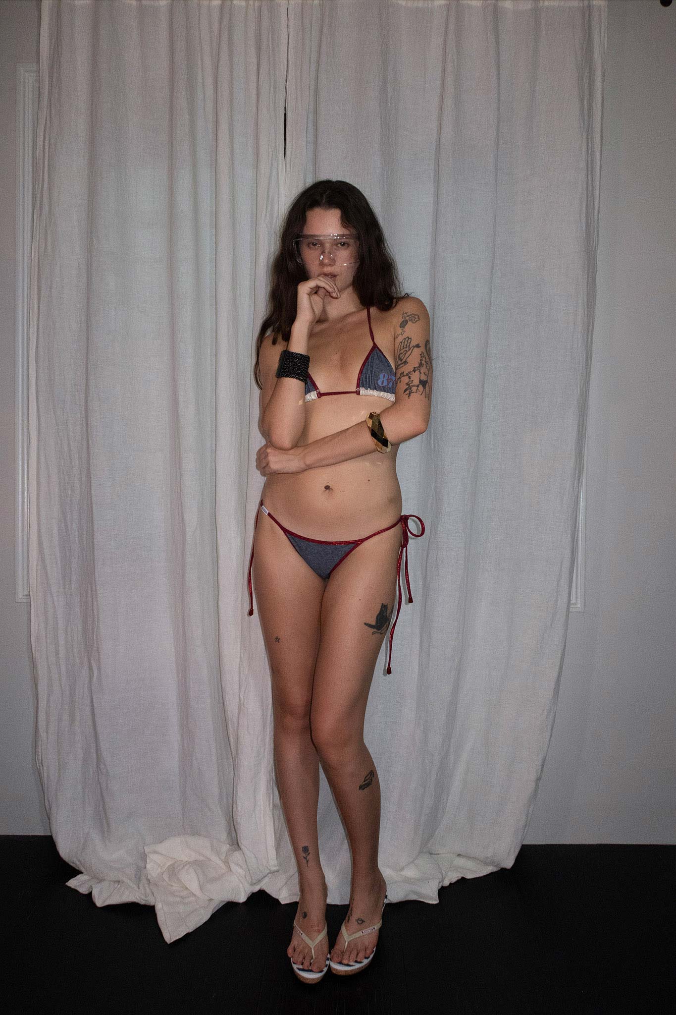 Patrol Reversible Bikini Bottom Cream/Melange Gray