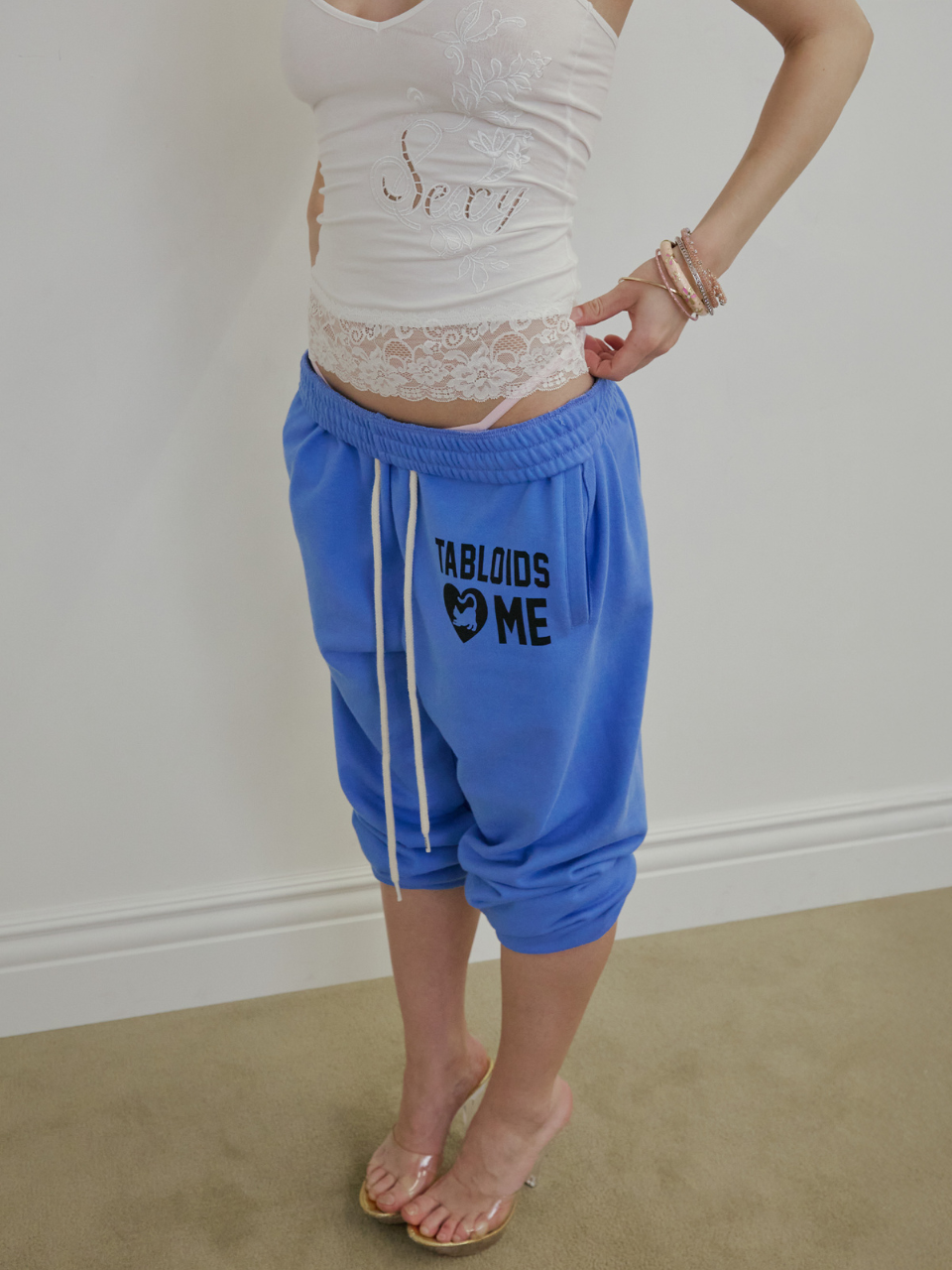 Sweet Kitty Jogger Pants Acid Blue