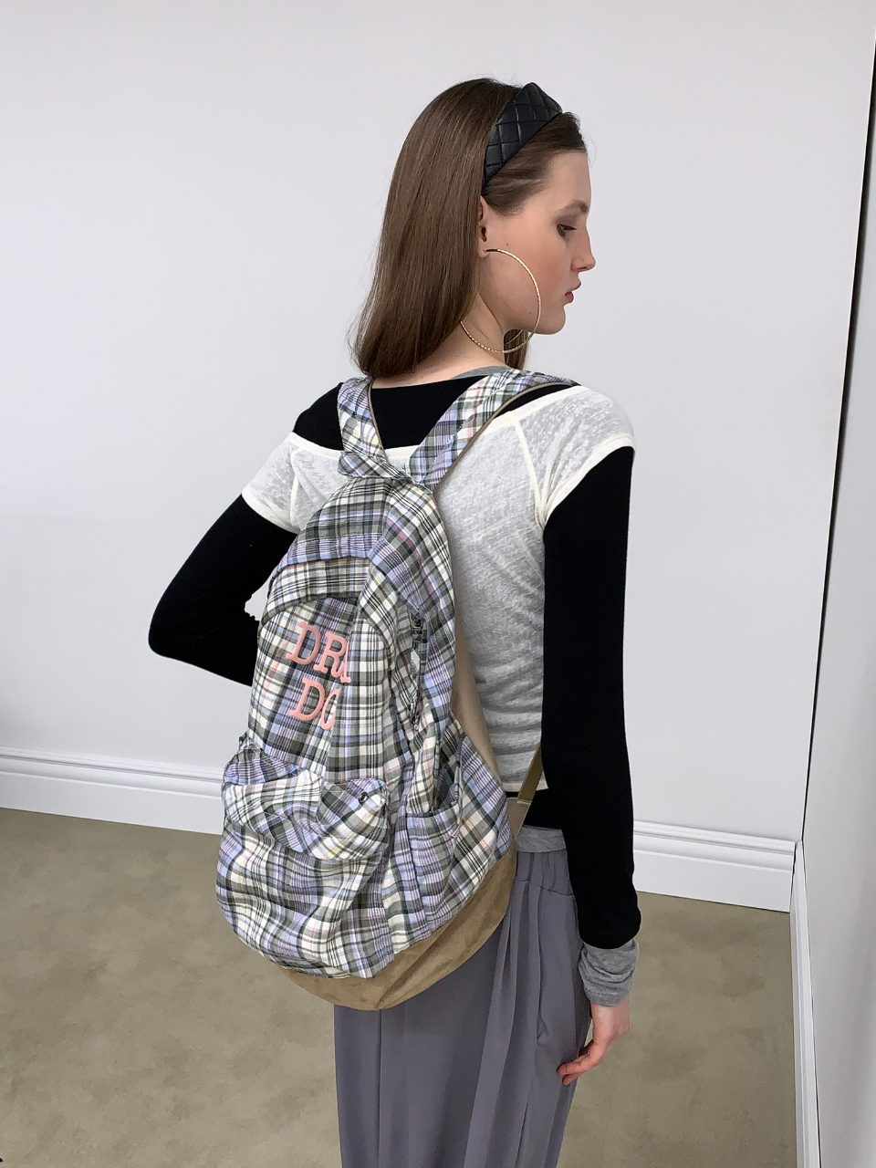 Plaid Backpack Sage Check