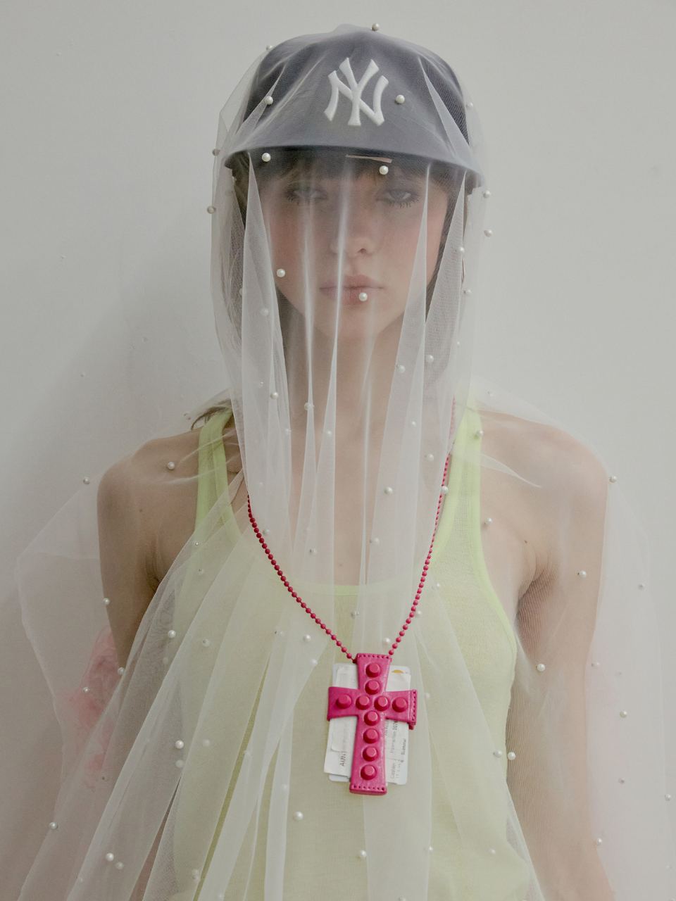 Cross Stud Strap Wallet Pink