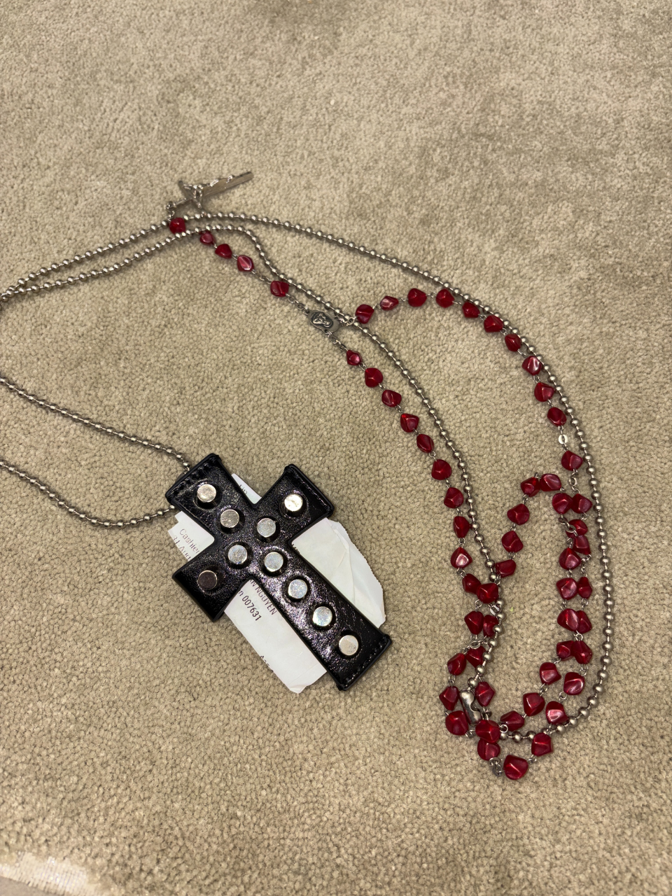 Cross Stud Strap Wallet Black