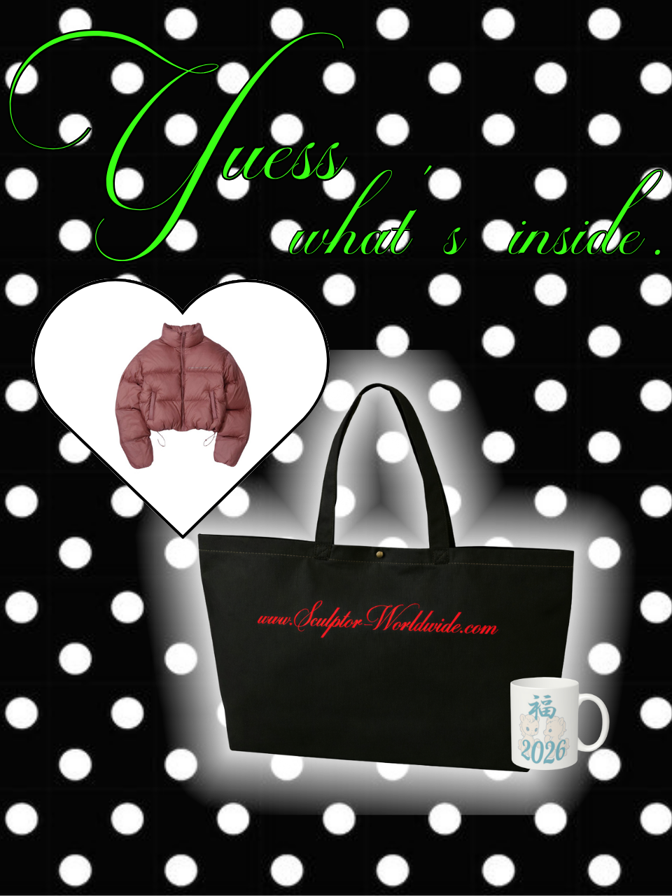 ★ 777 '福' LUCK BAG ★ (Matte Cropped Puffer Down Plum Red)