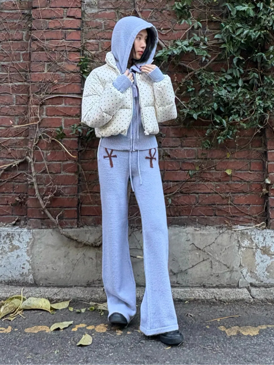 ★ 777 '福' LUCK BAG ★ (Polka Cropped Puffer Down Ivory)