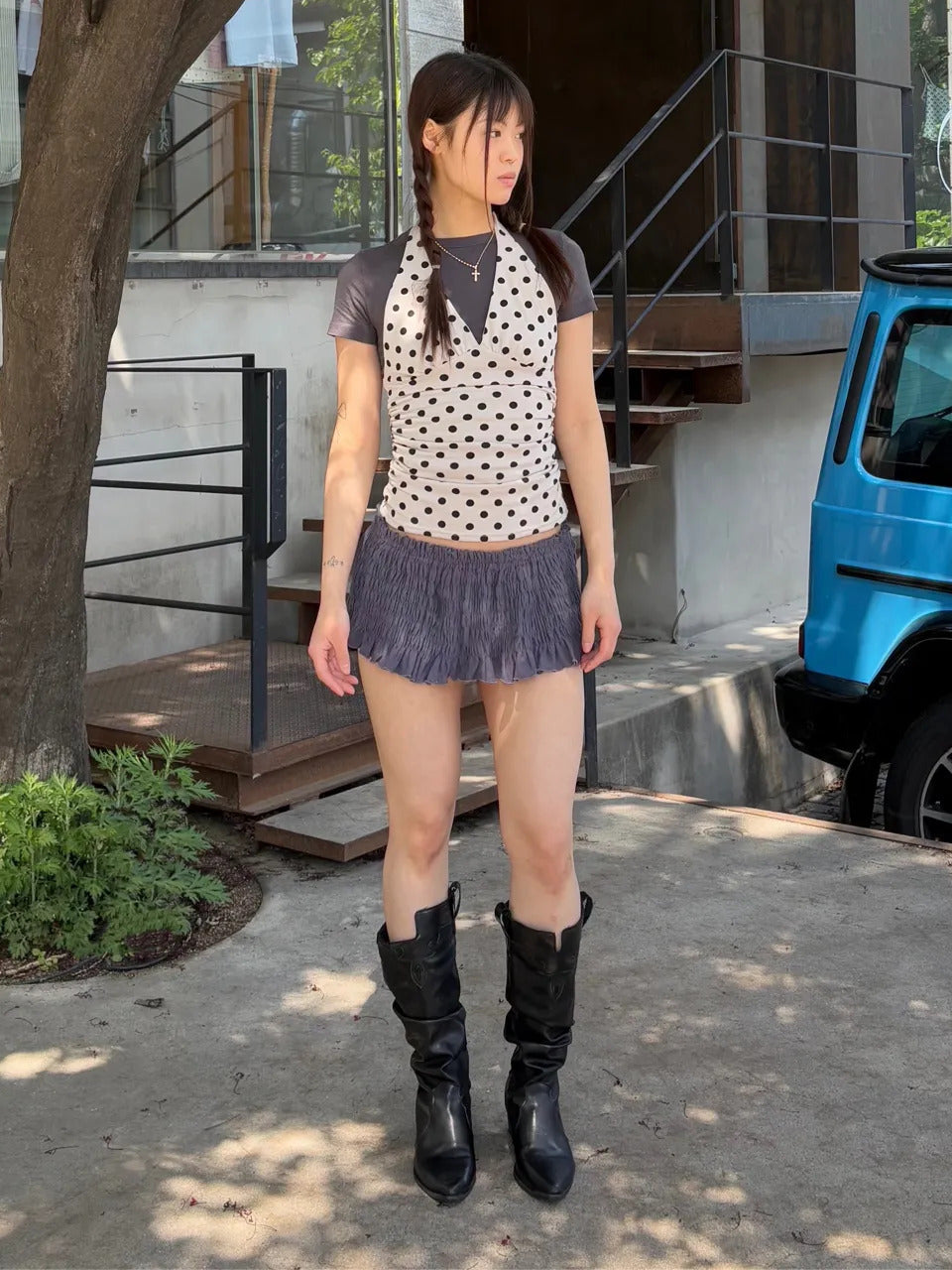 Dot Halter Top Raw