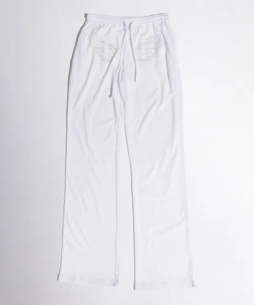 Wing Linen Like Sweatpants White