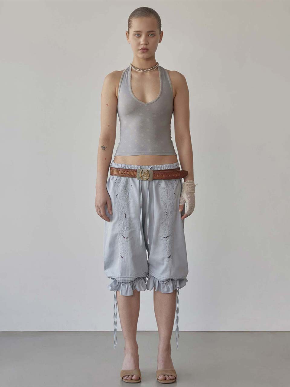 ★SCULPTOR★ Star Halter Top Pale Gray SC25S280GY Star Halter Top Pale Gray – SCULPTOR JAPAN