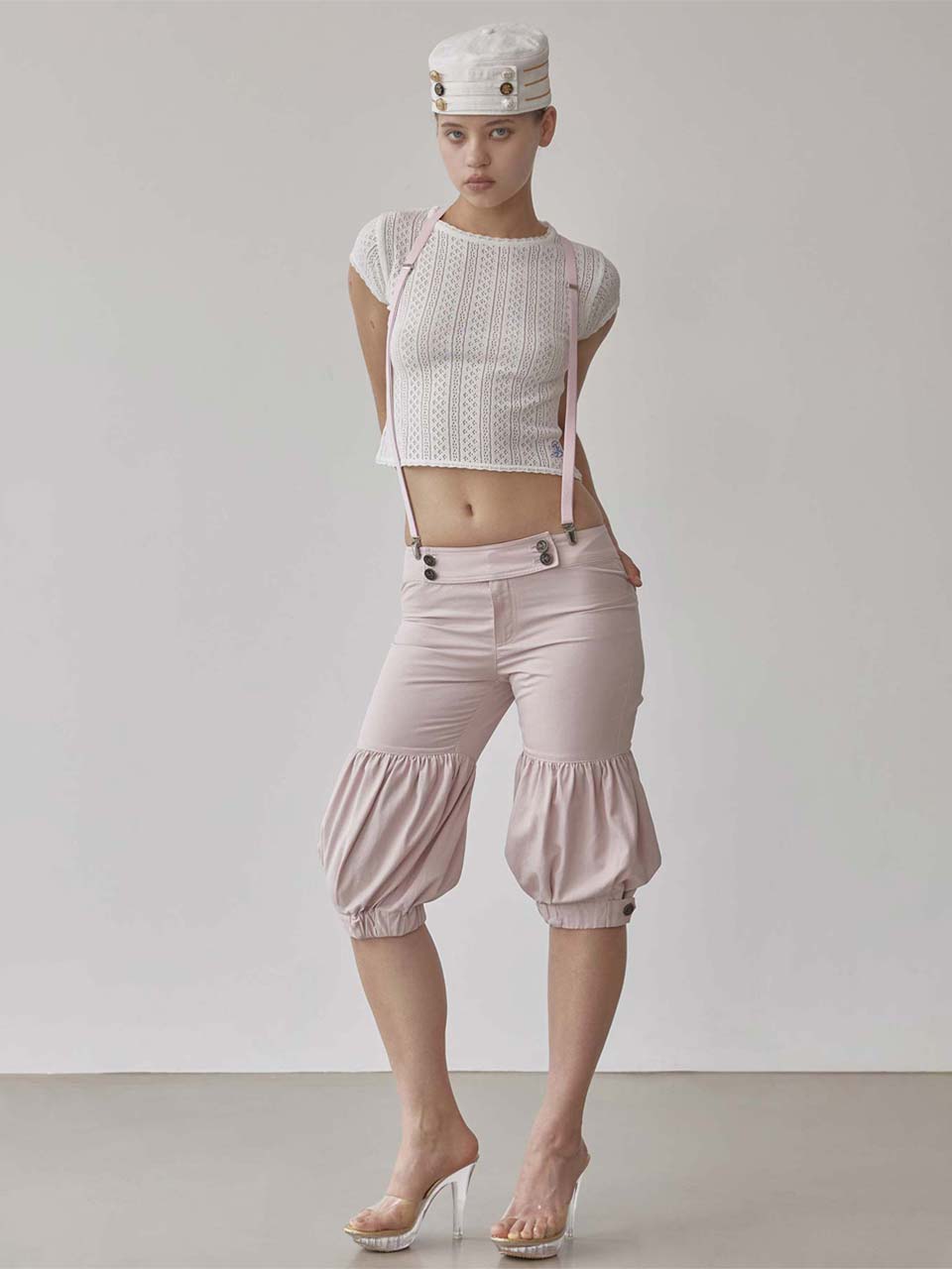 Balloon Capri Pants Baby Pink
