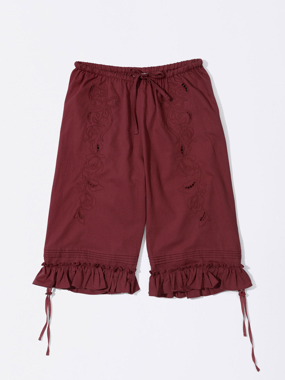 Cottage Cotton Capri Pants Red