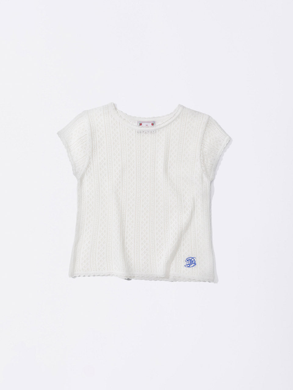 Eyelet Knit Tee Ivory
