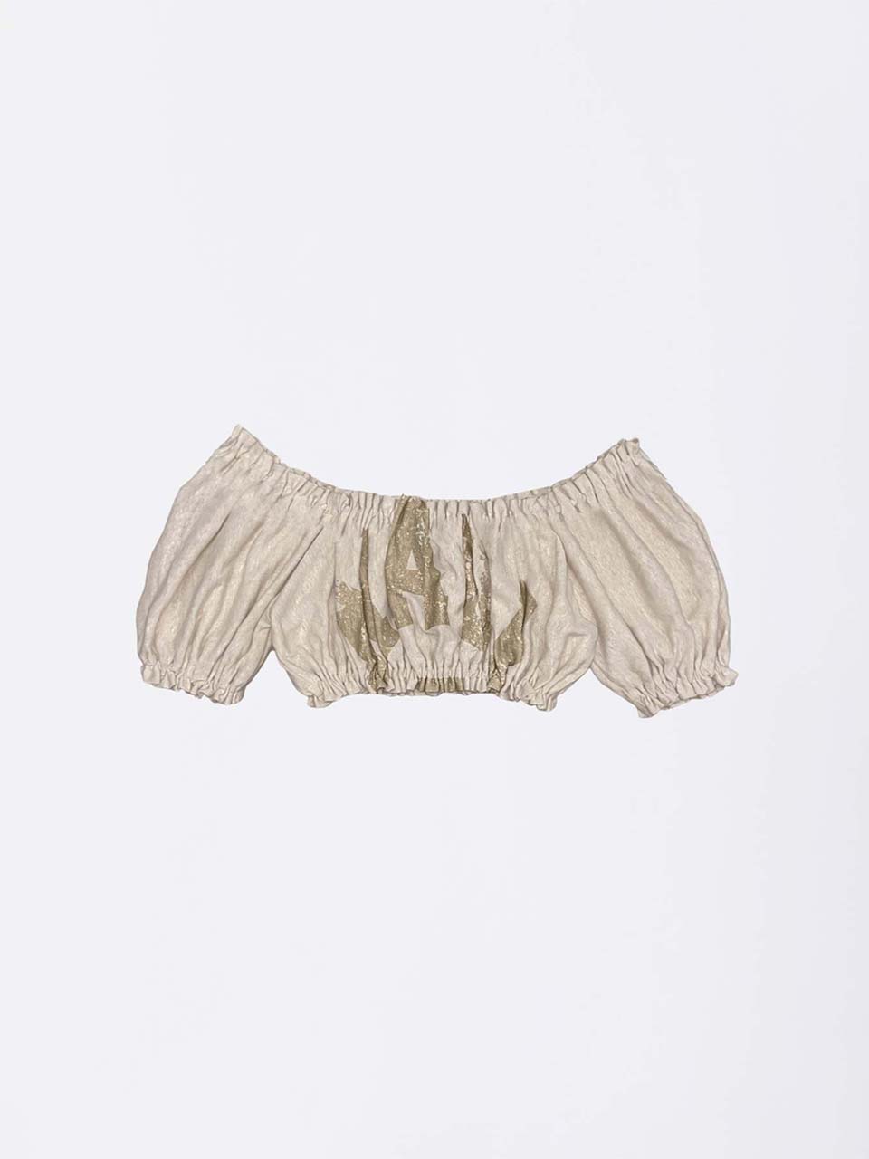 Crinkle Volumer Top Dusty Beige