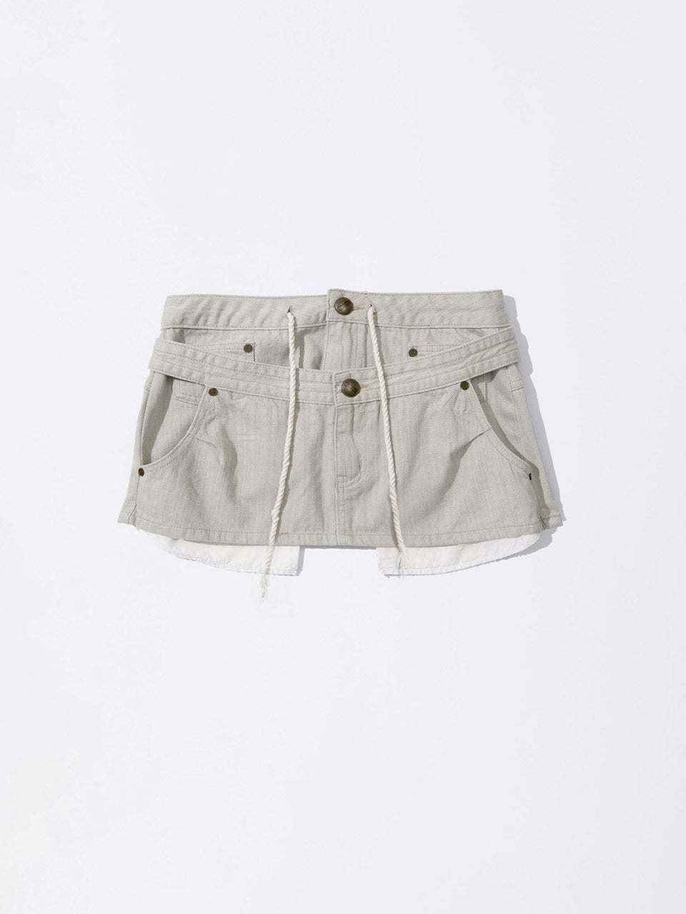 Apron Layered Mini Skirt Raw