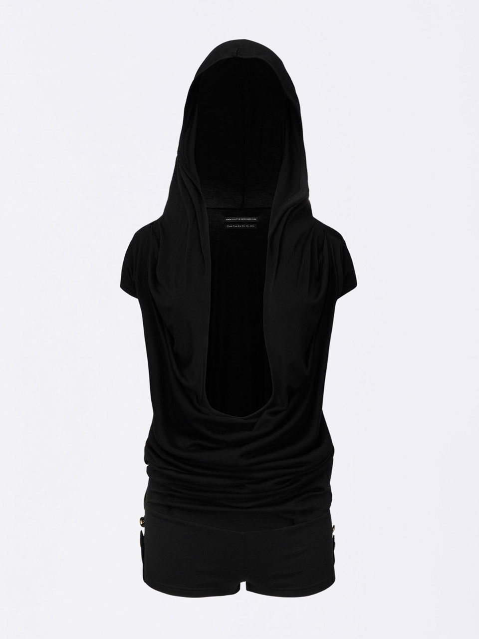 SCULPTOR APPAREL ブラック トレーナー SCULPTOR（スカルプター）の「SATIN APPLIQUE SWEATSHIRT/サテン