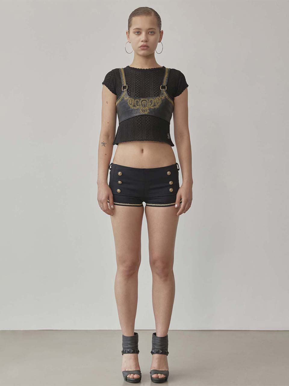 無料配送 ◆ Sculptor ◆ Eyelet Knit Tee Eyelet Knit Tee Black – SCULPTOR JAPAN