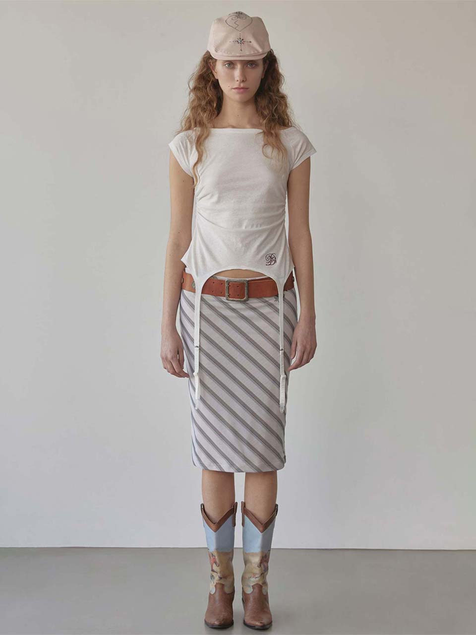 無料配送 ◆ SCULPTOR ◆ Mesh Stripe Midi Skirt MUSINSA | SCULPTOR Mesh Stripe Midi Skirt Butter