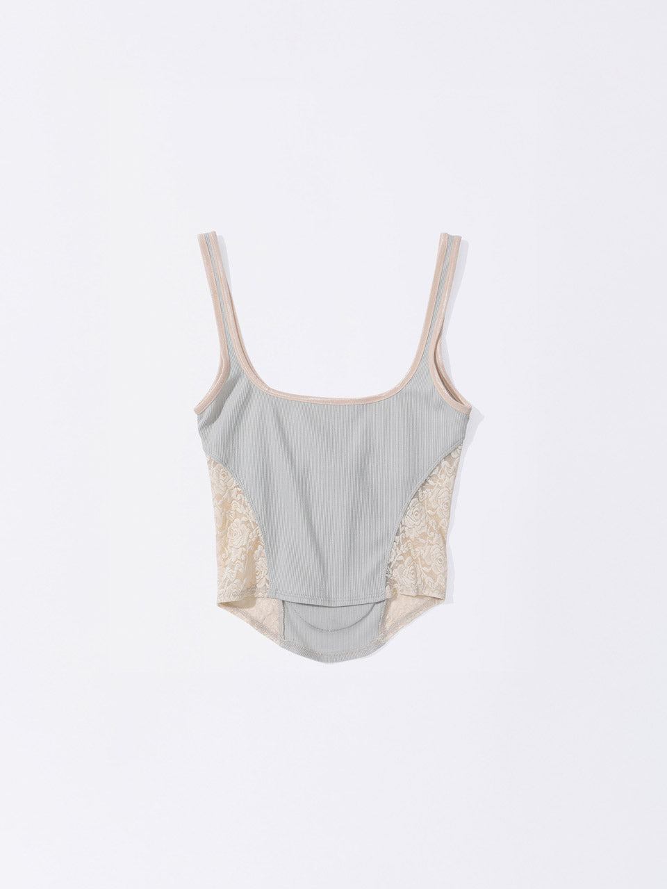 Beaded Maria Top Pale Gray
