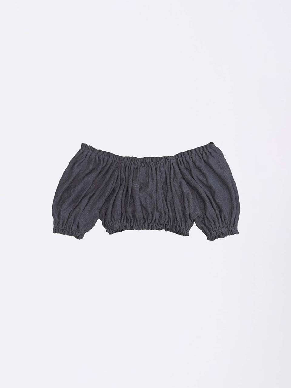 Crinkle Volumer Top Dusty Navy