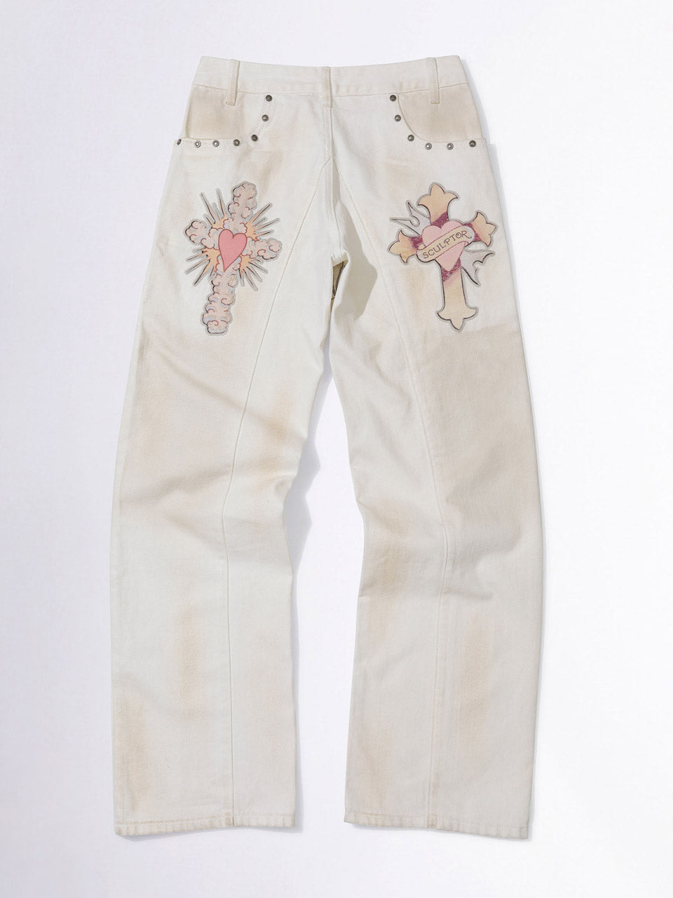 Sculptor X Ed Hardy] Cracked Angel Denim Ivory – SCULPTOR JAPAN