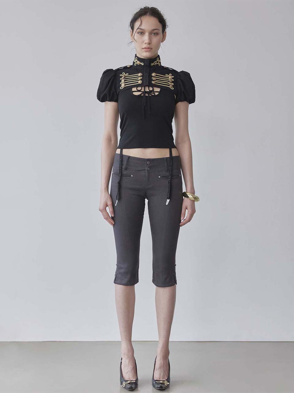 無料配送 ◆ Sculptor ◆ Marine Crop Shirt Marine Crop Shirt Black – SCULPTOR JAPAN
