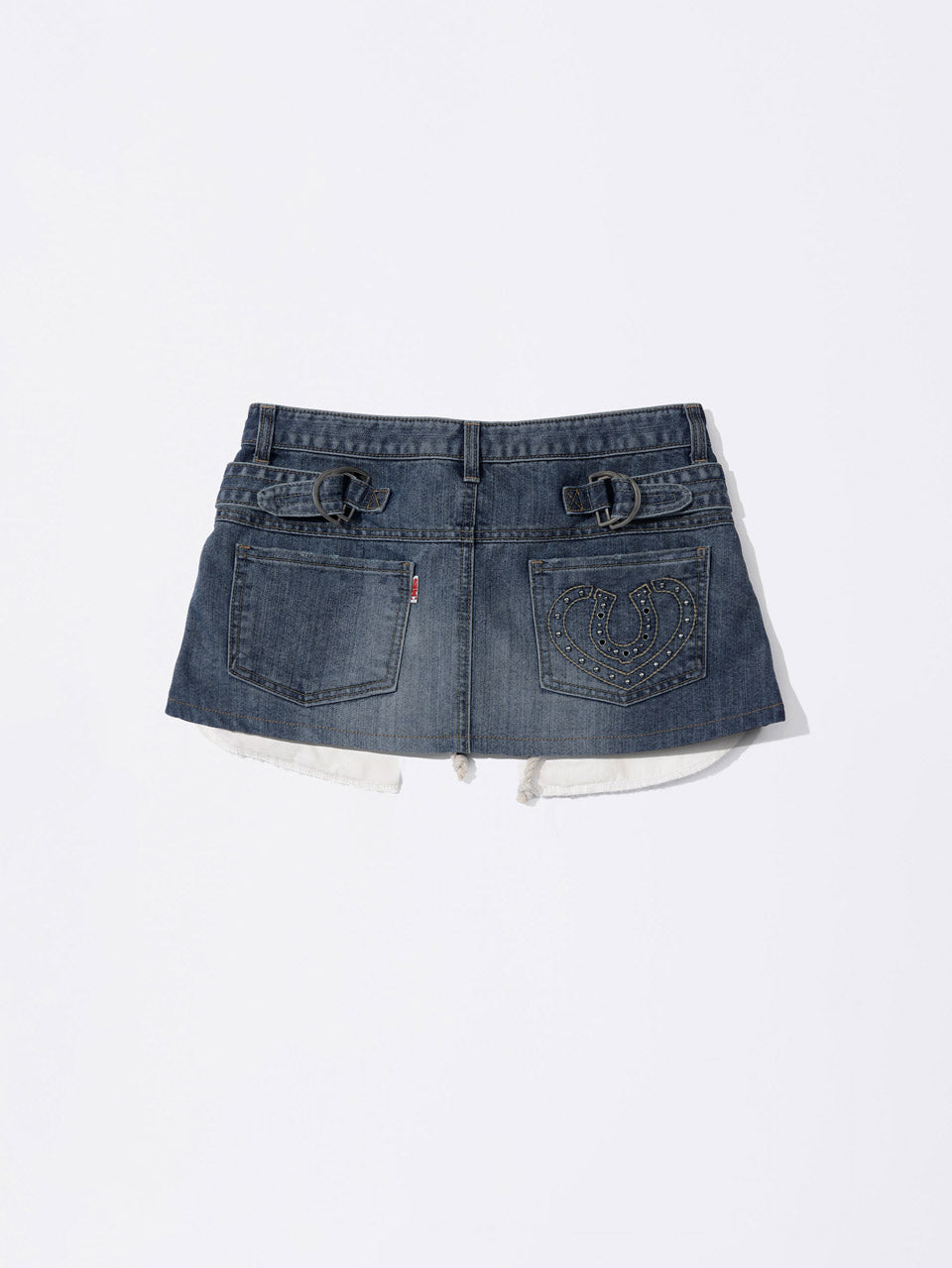 Apron Layered Mini Skirt Mid Blue