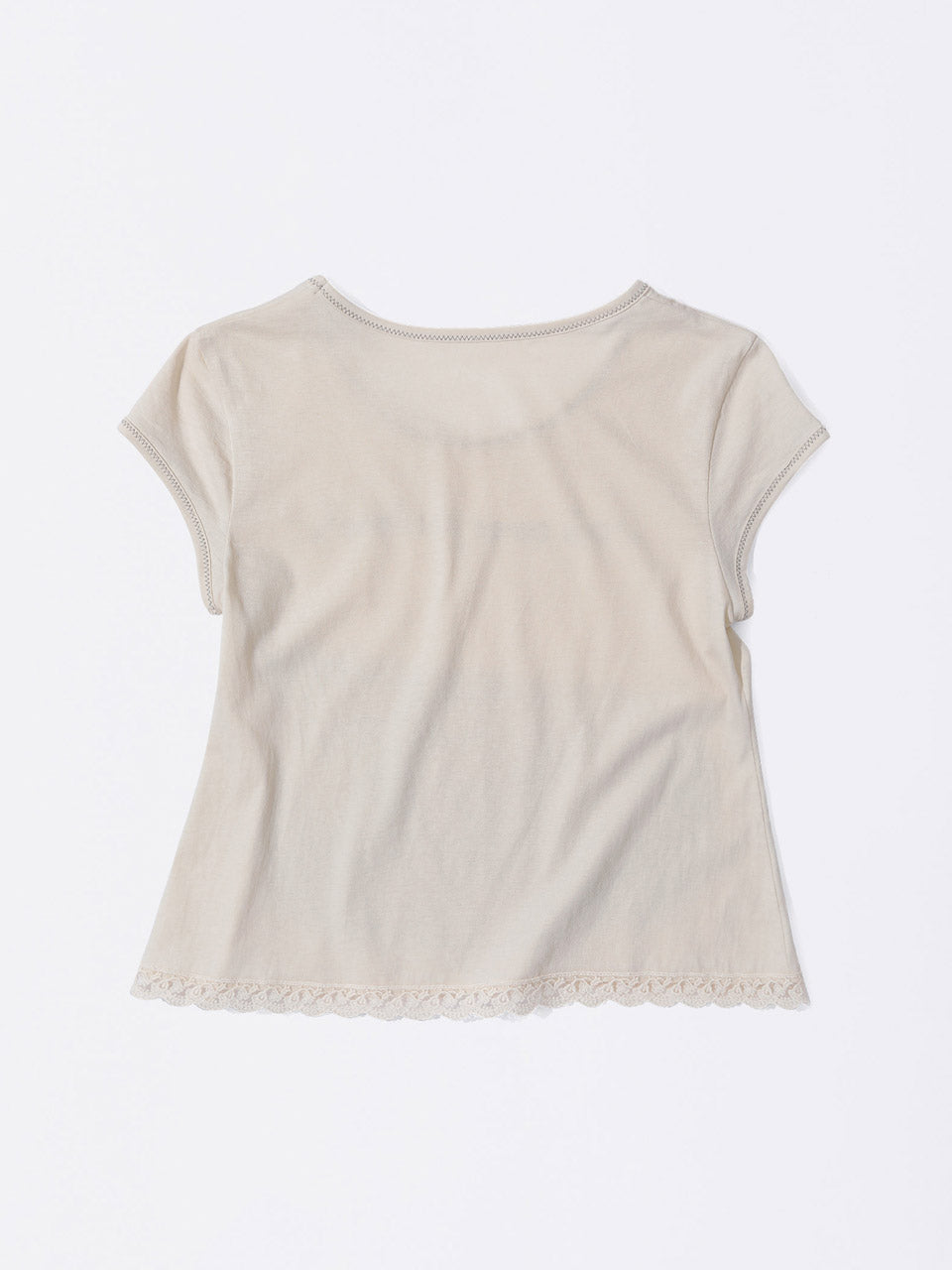 Lace Crop Baby Tee Nude Pink