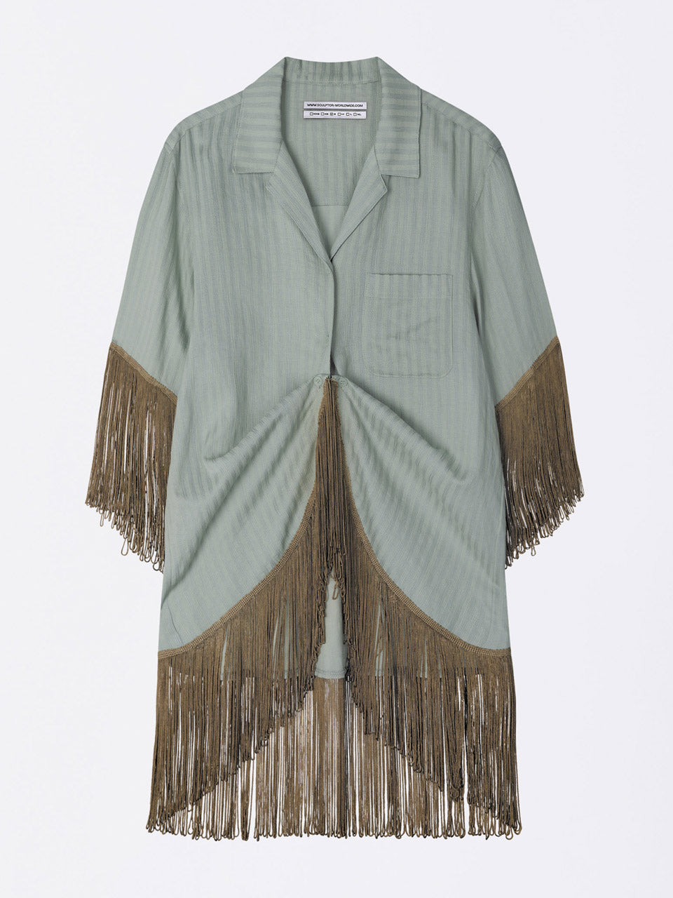 Boho Hawaiian Shirt Misty Stripe