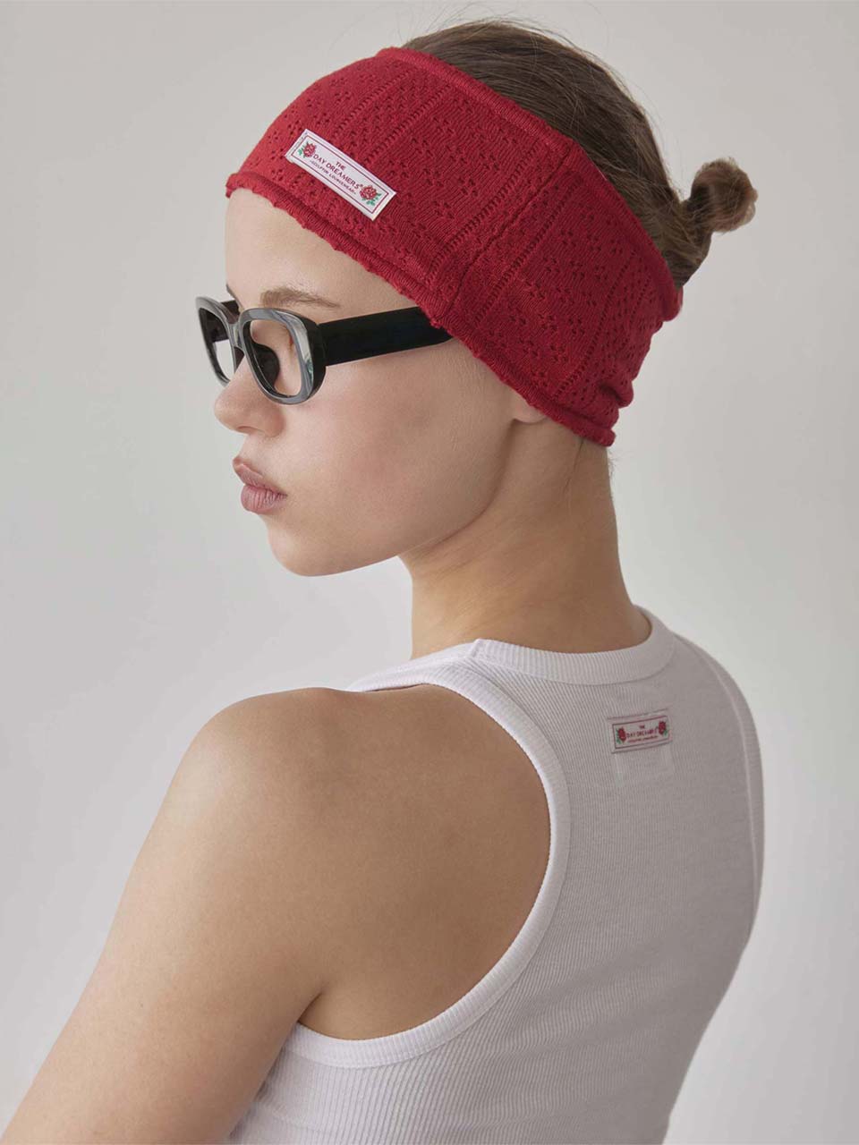 【5月下旬お届け予定】Eyelet Knit Hairband Red