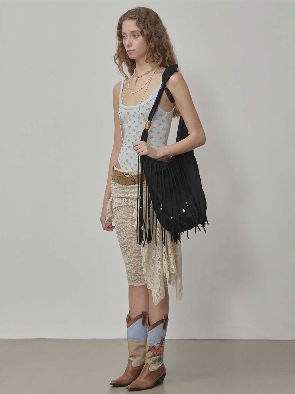 ショルダーバッグ・ポシェット Shaggy Fringe Market Bag Shaggy Fringe Market Bag Black – SCULPTOR JAPAN
