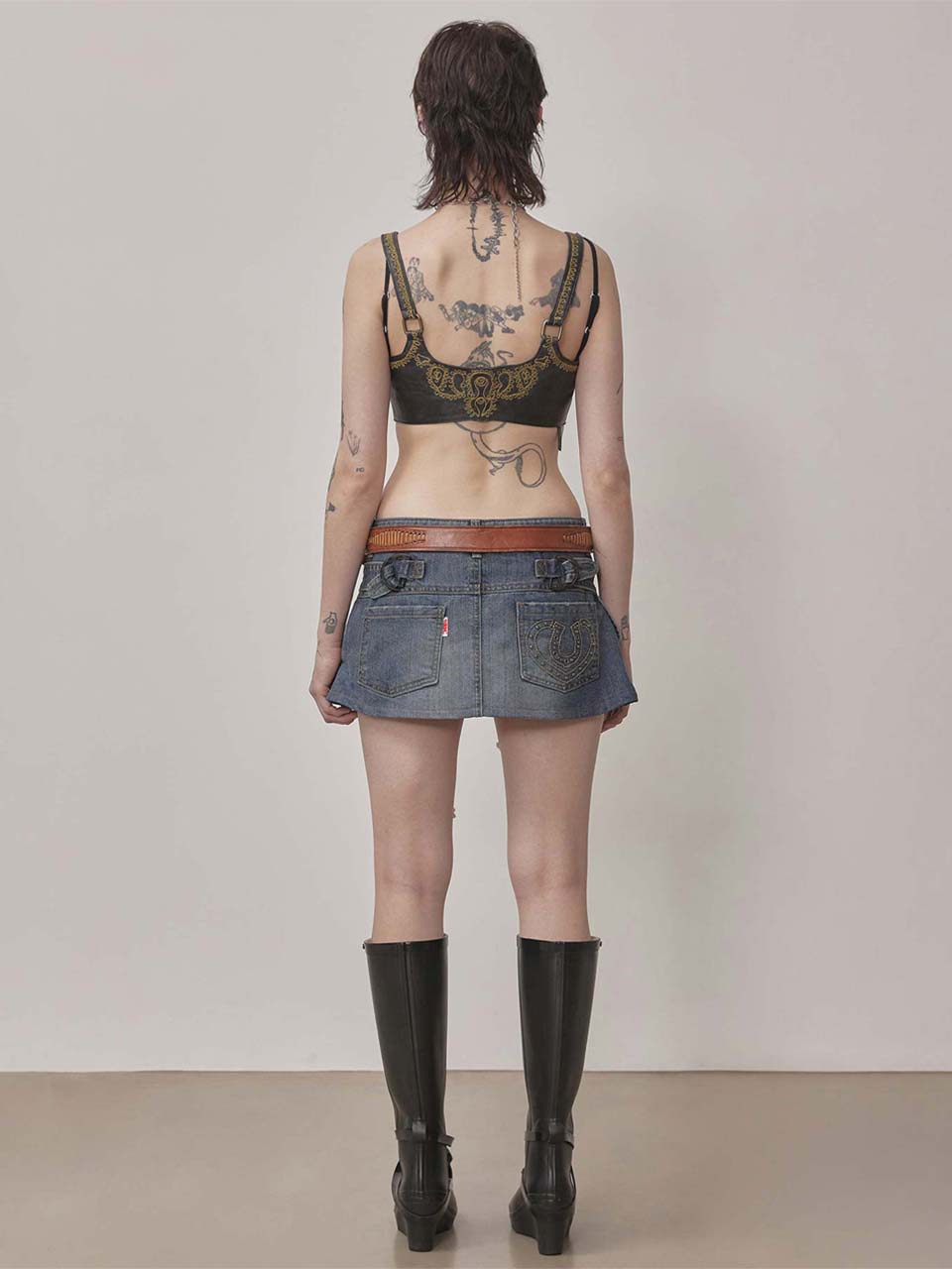 Apron Layered Mini Skirt Mid Blue – SCULPTOR JAPAN
