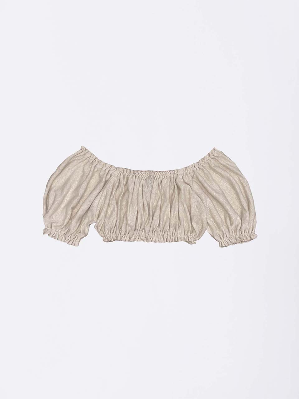 Crinkle Volumer Top Dusty Beige