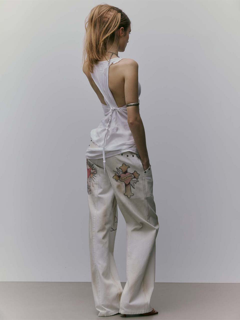 Sculptor X Ed Hardy] Cracked Angel Denim Ivory – SCULPTOR JAPAN