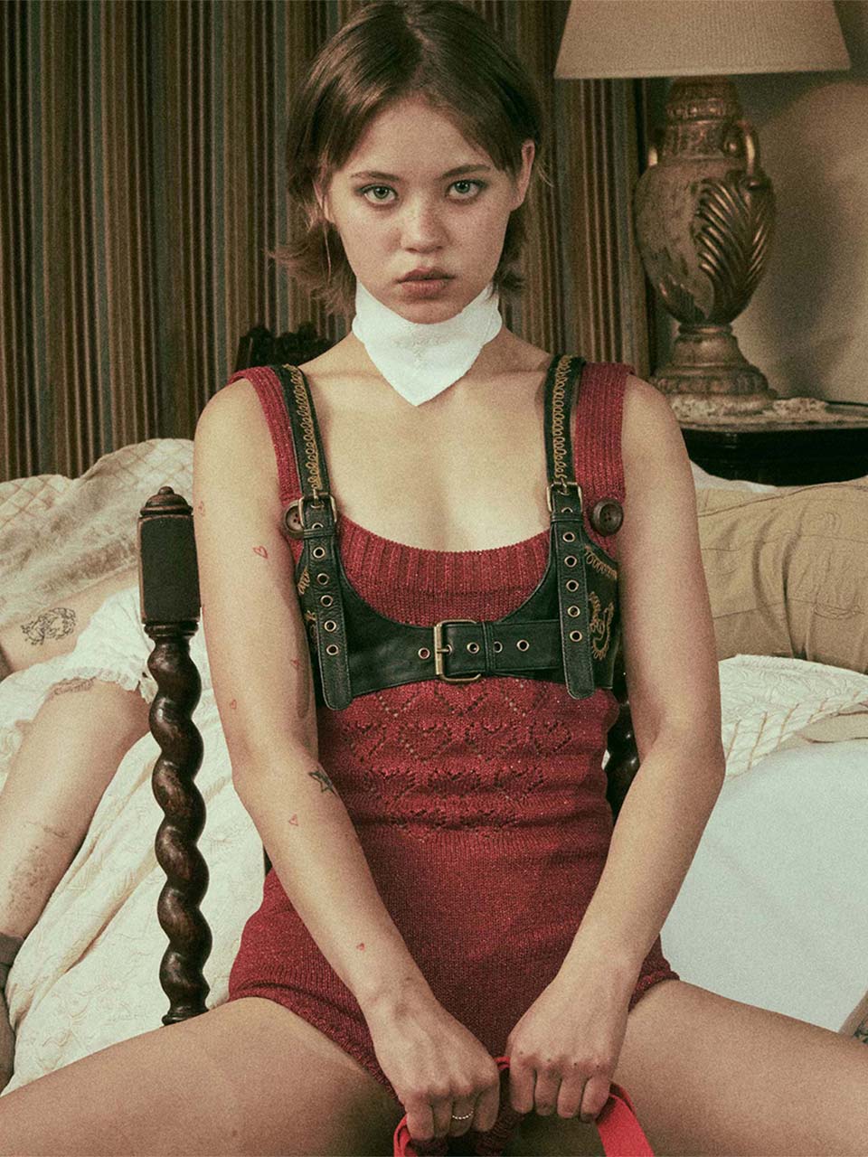 無料配送 ◆ Sculptor ◆ Overalls Knitted Bodysuit Overalls Knitted Bodysuit Red – SCULPTOR JAPAN