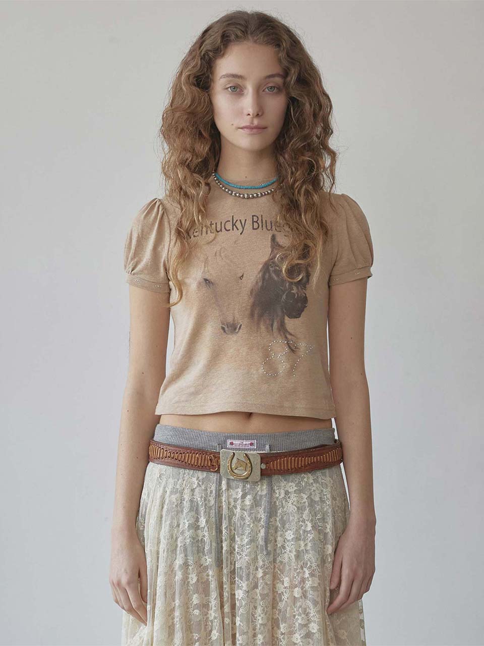 [SCULPTOR]ケンタッキースタッドベビーTシャツ ベージュ Kentucky Stud Baby Tee Beige – SCULPTOR JAPAN