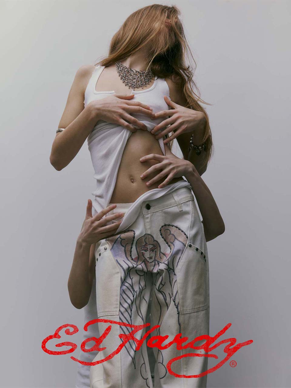 Sculptor X Ed Hardy] Cracked Angel Denim Ivory – SCULPTOR JAPAN