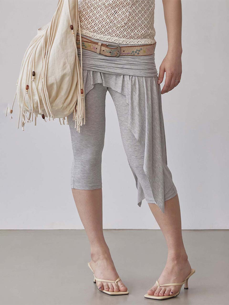 ★SCULPTOR★ Shaggy Fringe Market Bag Raw SC25S513IV Shaggy Fringe Market Bag Raw – Sculptor