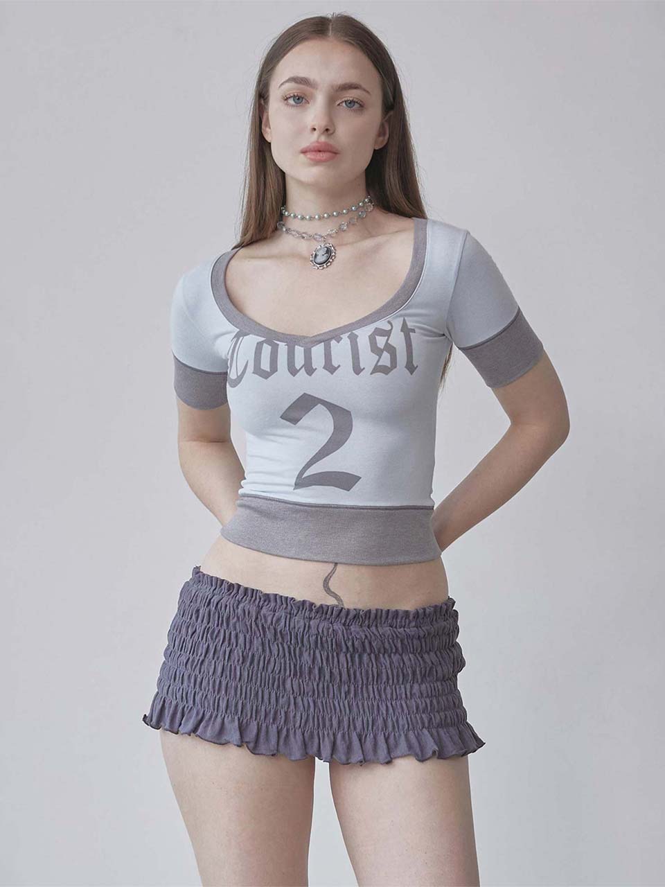 ★送料・関税込★SCULPTOR★ Heart Neck Tee ☆送料・関税込☆SCULPTOR☆ Heart Neck Tee Heart Neck Tee Sky