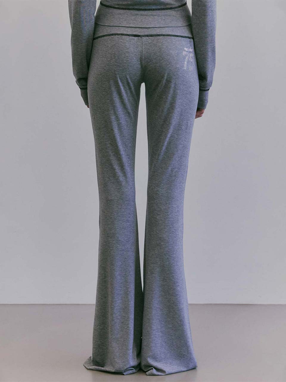 [Sculptor X Ed Hardy] Flare Track Pants Melange Gray