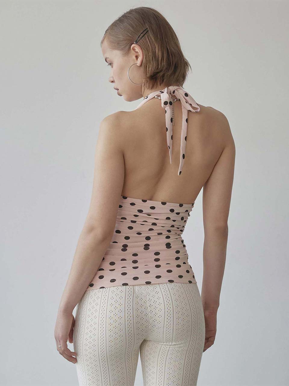 Dot Halter Top Pink