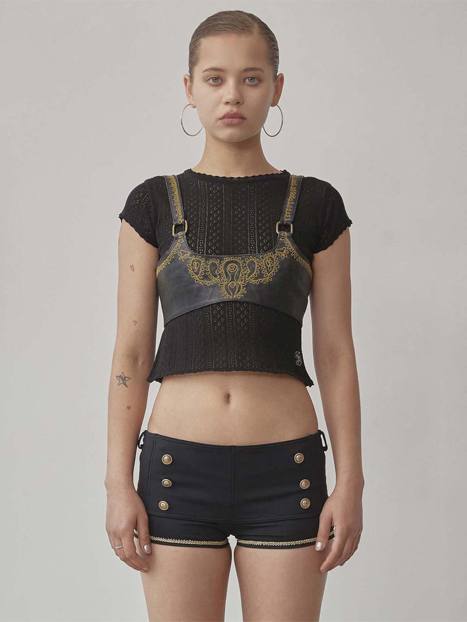 無料配送 ◆ Sculptor ◆ Eyelet Knit Tee Eyelet Knit Tee Black – SCULPTOR JAPAN