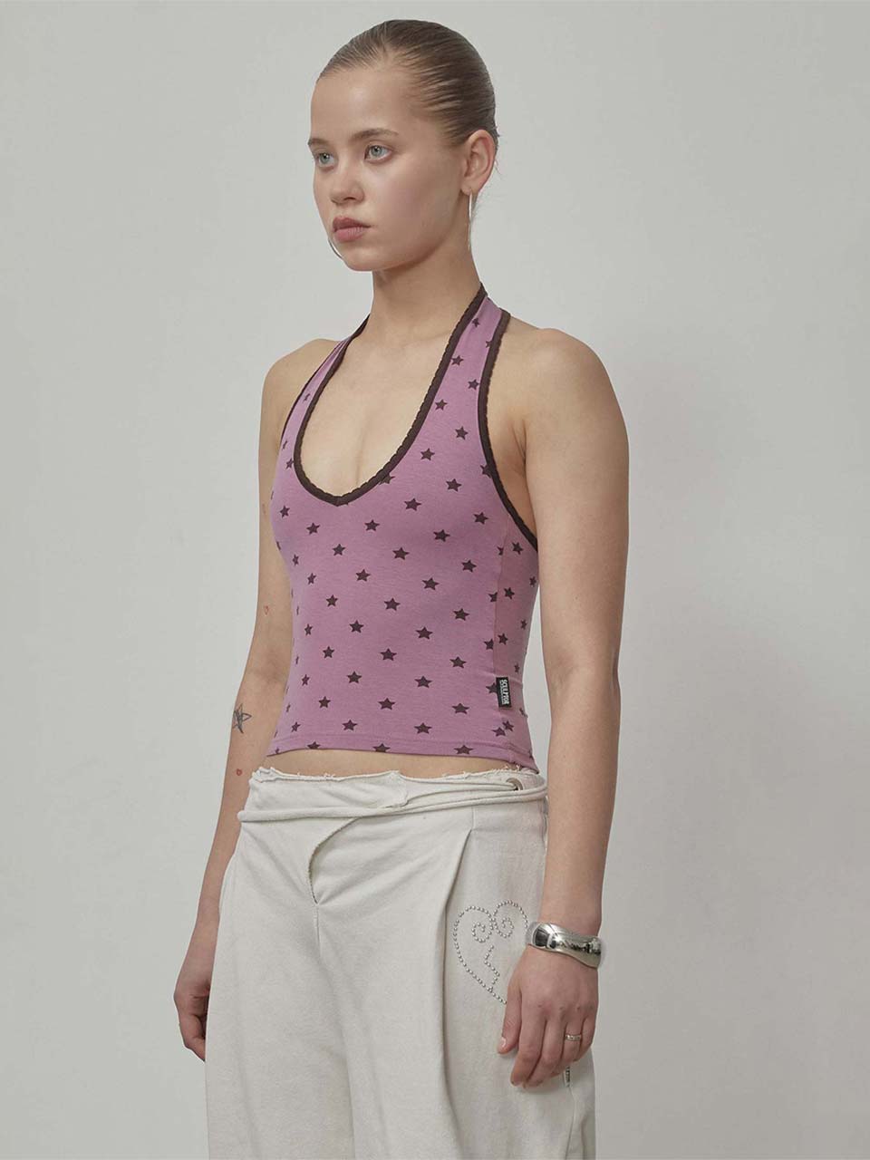 ★SCULPTOR★ Star Halter Top Plum Pink SC25S280PK Star Halter Top Plum Pink – Sculptor