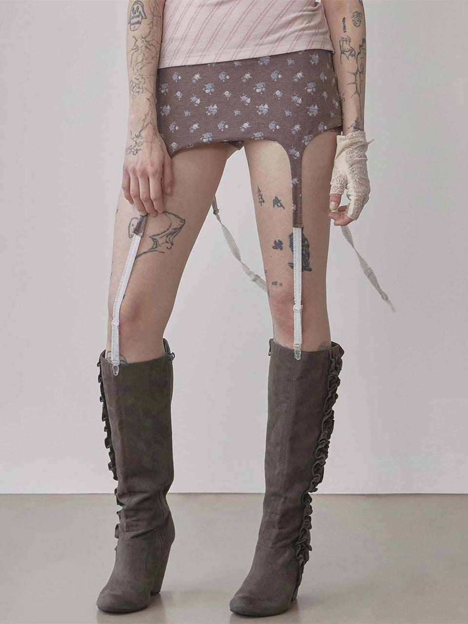 ショートパンツ [Sculptor] Cottage Garter Belt Skort Brown SC25S439BR Cottage Garter Belt Skort Brown – Sculptor