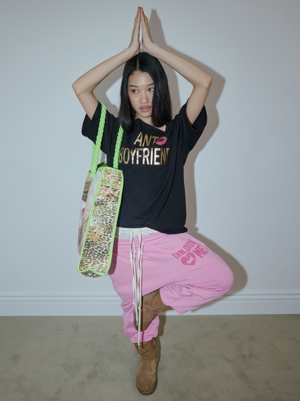 Sweet Kitty Jogger Pants Acid Pink