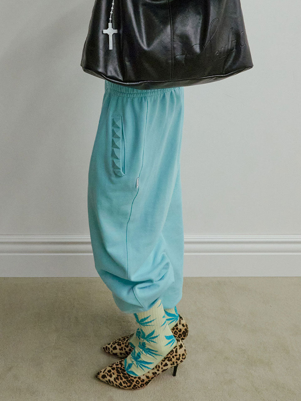 Napoleon Stud Sweatpants Acid Blue