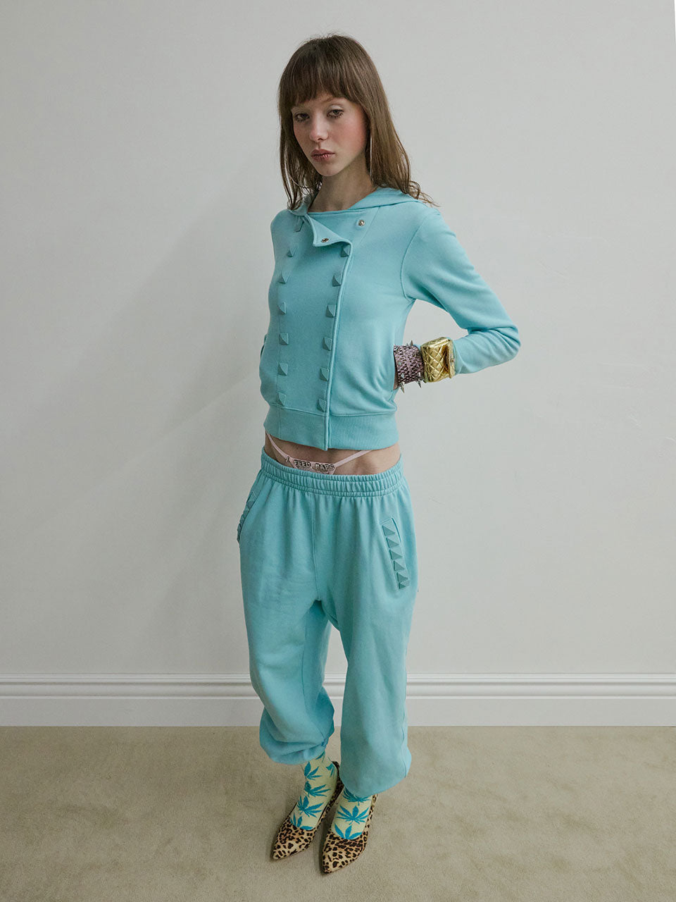 Napoleon Stud Sweatpants Acid Blue