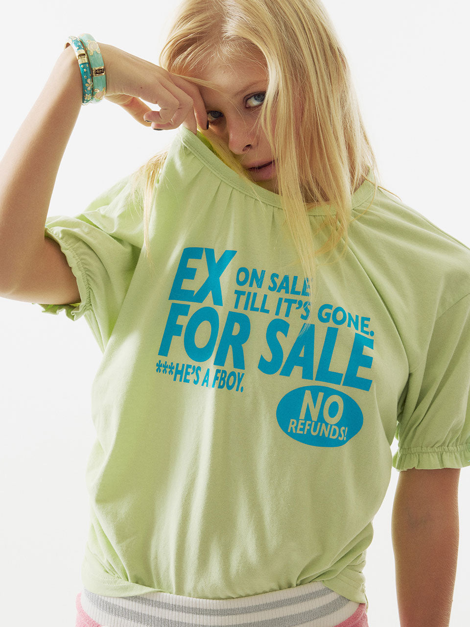 Garage Shirring Tee Acid Green