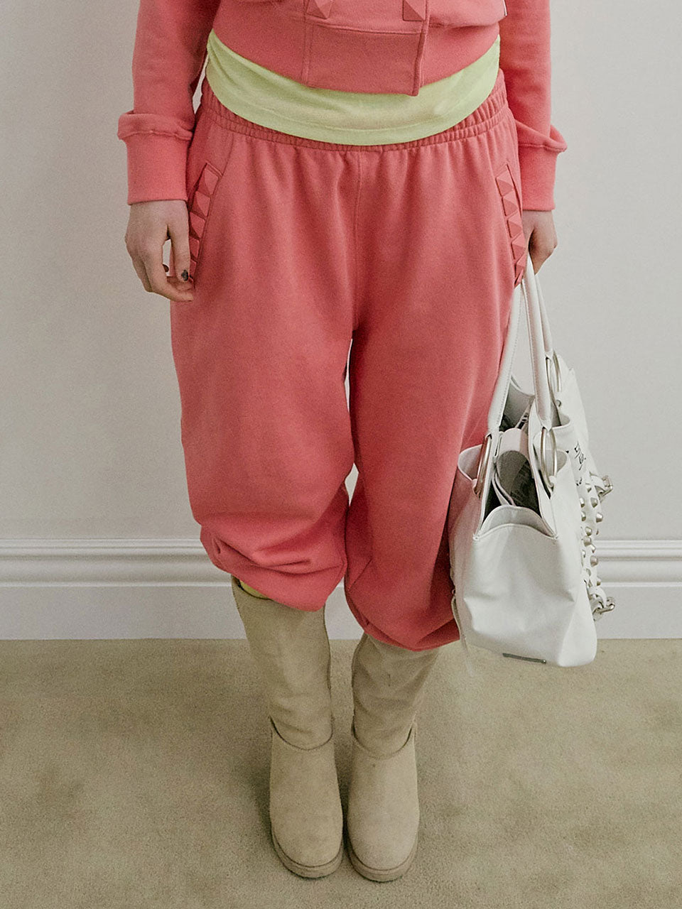 Napoleon Stud Sweatpants Acid Pink