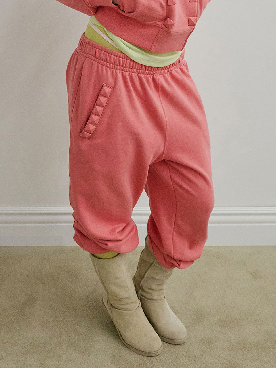 Napoleon Stud Sweatpants Acid Pink
